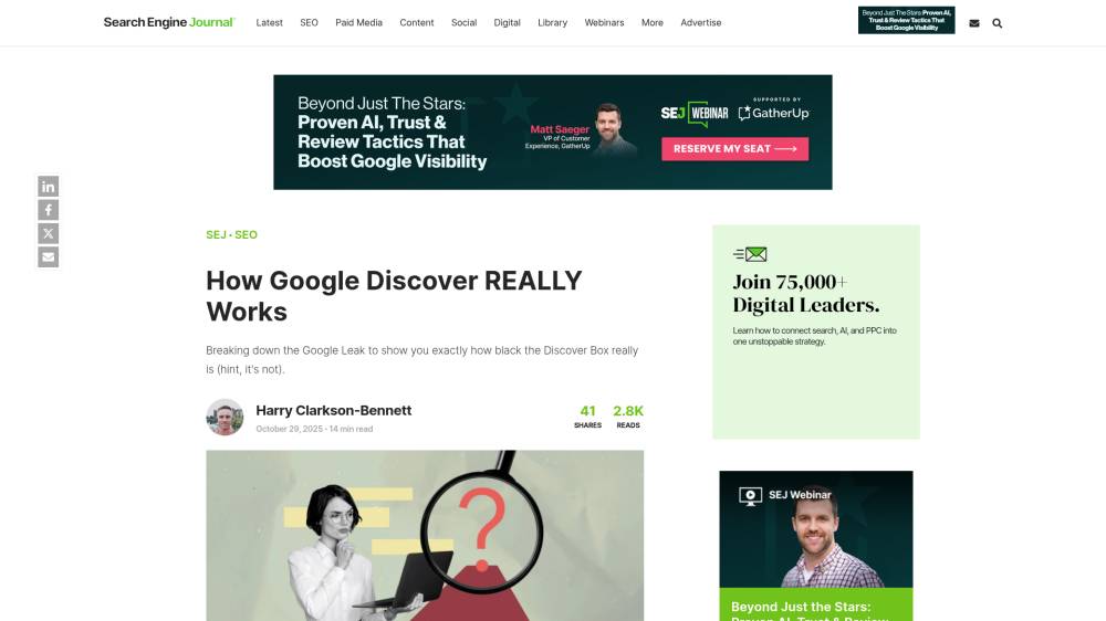 Comment marche Google Discover sur SearchEngineJournal.com