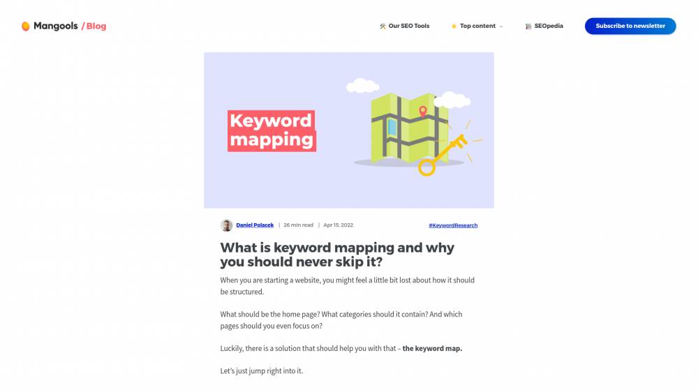 Le Keyword Mapping sur Mangools.com