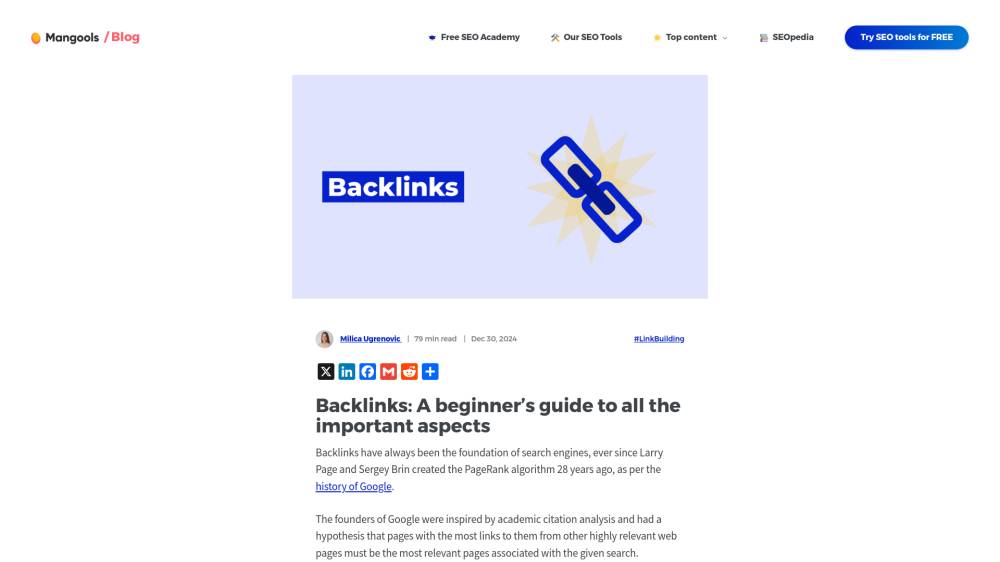 Les backlinks, comment ça marche ? sur Mangools.com