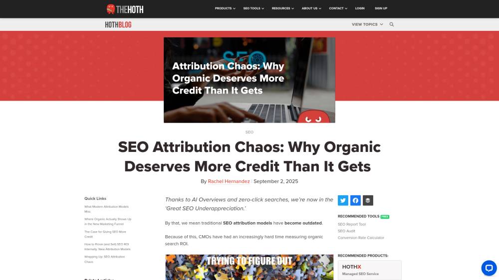 Le SEO et l'attribution sur Thehoth.com