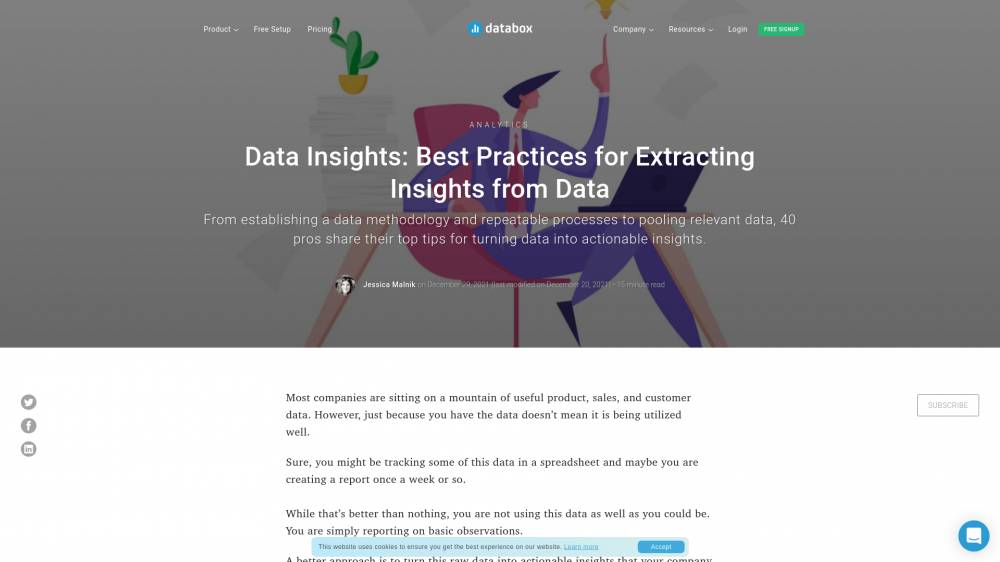 Analyse de données: bonnes pratiques sur Databox.com
