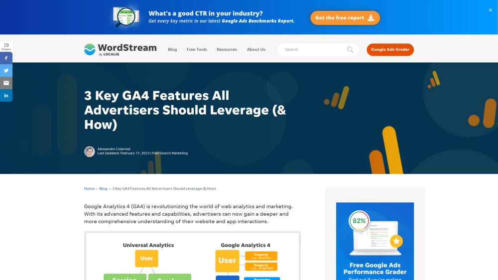 3 excellentes features de GA4 sur WordStream.com