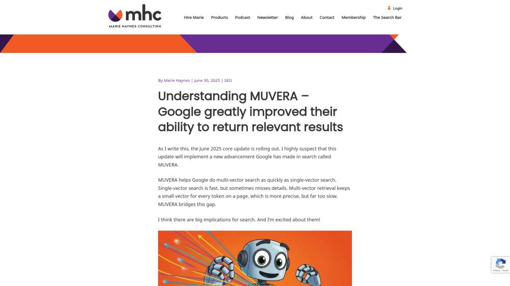 Comprendre l'algo MUVERA sur MarieHaynes.com