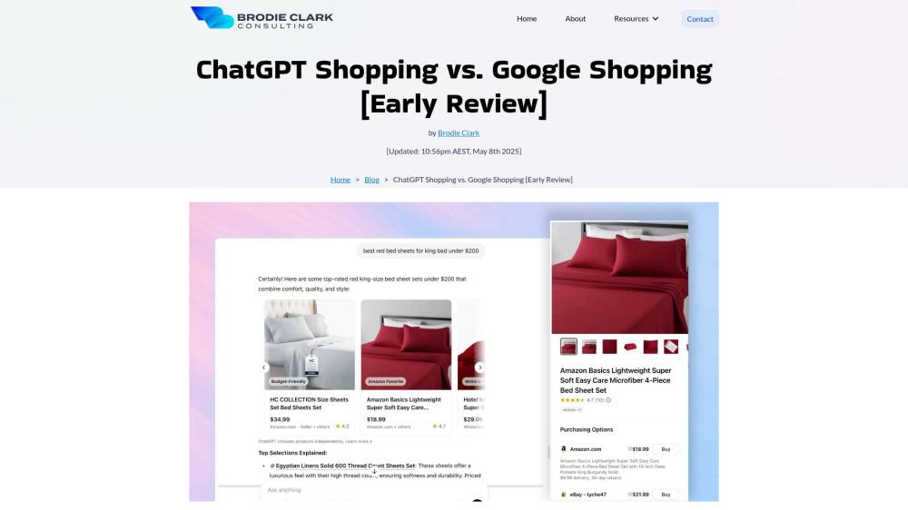 ChatGPT Shopping : un vrai rival pour Google Shopping ? sur Brodieclark.com
