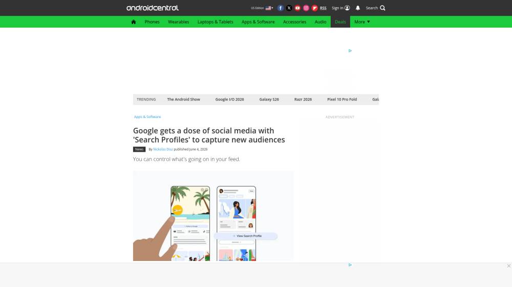 Google lance les "Search Profiles" pour les médias et créateurs sur Androidcentral.com
