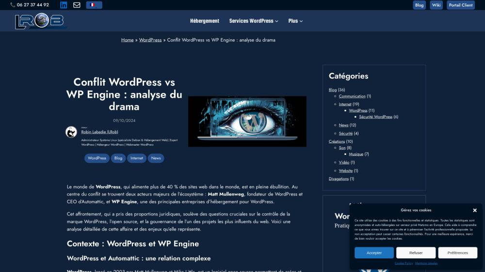 Le torchon brûle chez WordPress sur Lrob.fr