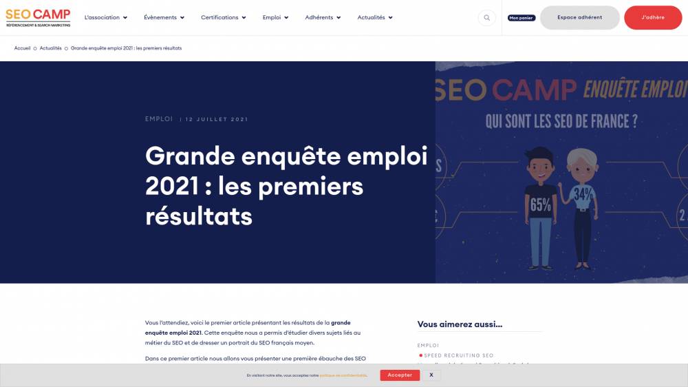 L'association SEO Camp a publié les premiers résultats de son étude "Qui sont les SEO de France ?" sur Seo-Camp.org