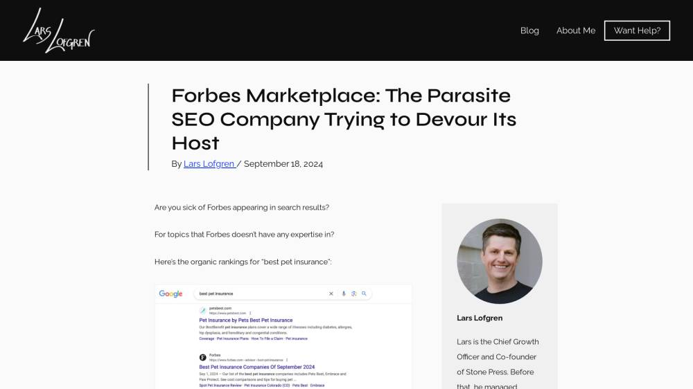 Forbes : le Parasite SEO ultime sur Larslofgren.com