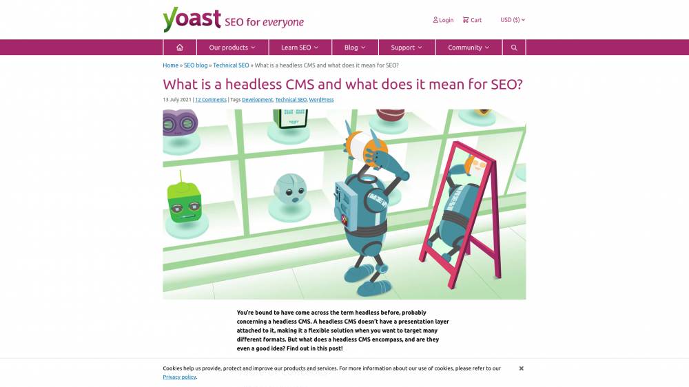 Headless CMS, qu'est-ce que c'est, et quels sont les impacts sur le SEO des sites ? sur Yoast.com