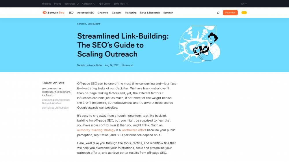 Les challenges du linkbuilding sur Semrush.com