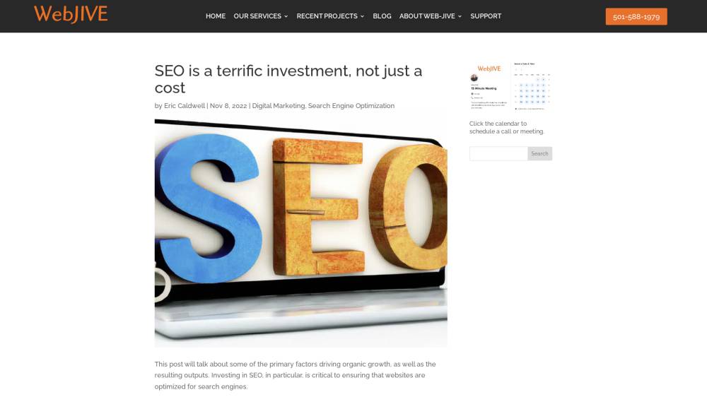 Le SEO est un investissement, pas un coût sur Web-jive.com