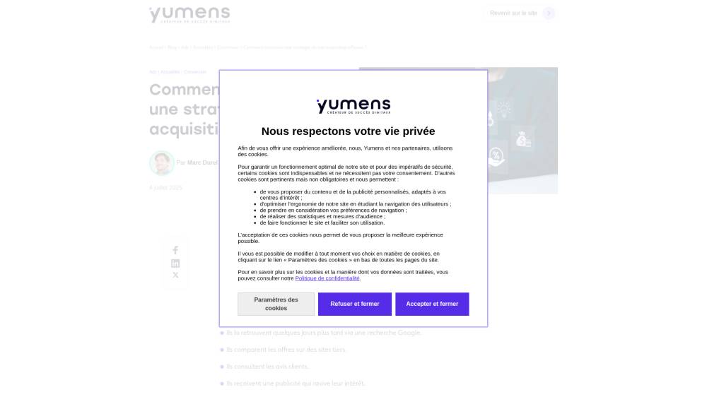 Stratégie de Mix Acquisition sur