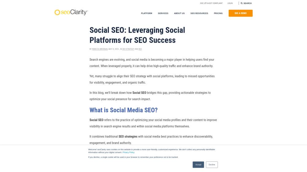 Social SEO : quand les réseaux boostent (vraiment) votre SEO sur Seoclarity.net