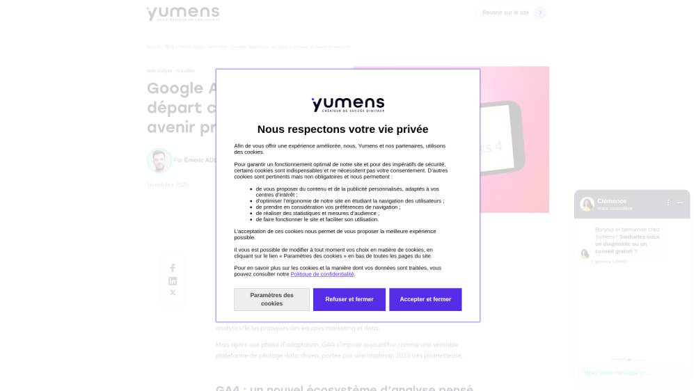 GA4 : un avenir prometteur ? sur Blog.yumens.fr