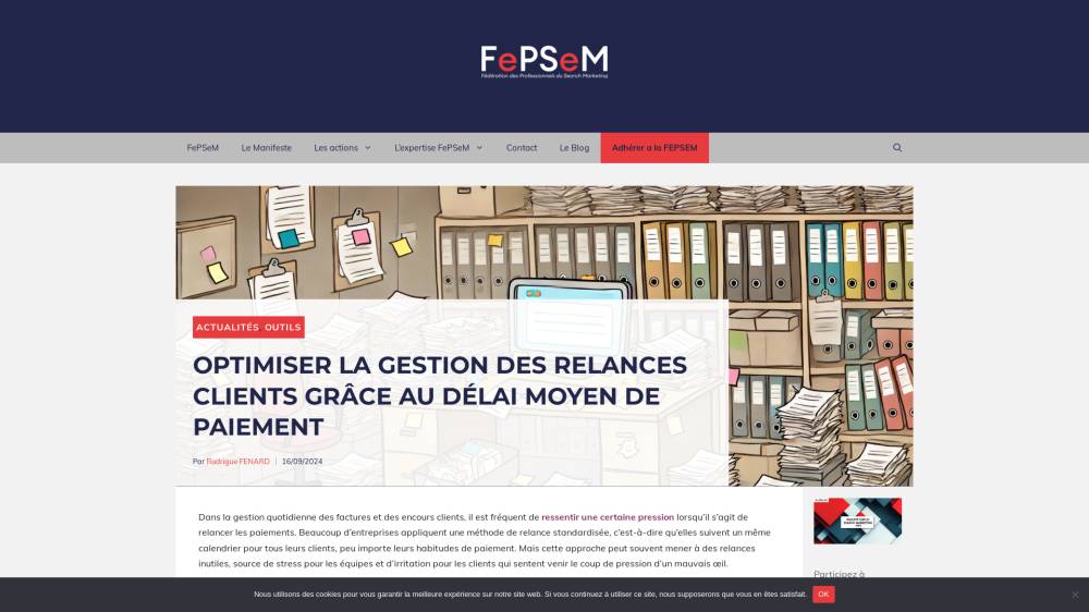 Délais moyens de paiement sur Fepsem.org