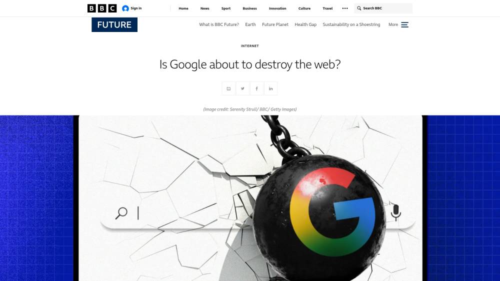 Google va-t-il détruire le web ? sur Bbc.co.uk