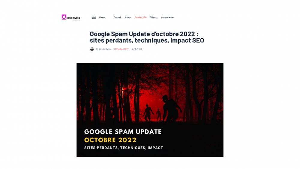 Spam Update Octobre 2022 sur Alekseo.com