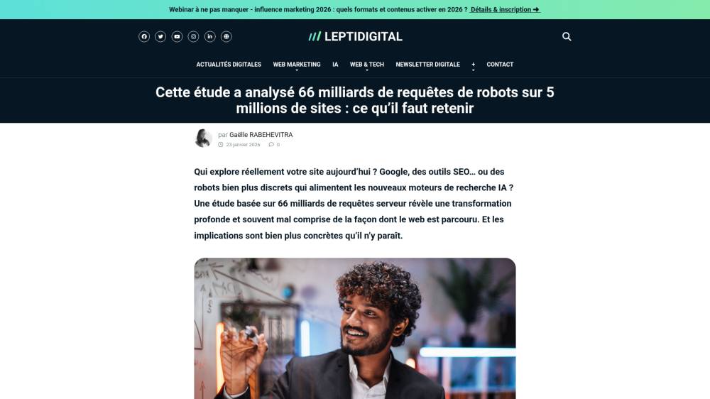 Plus de 66 milliards de requêtes analysées sur Leptidigital.fr