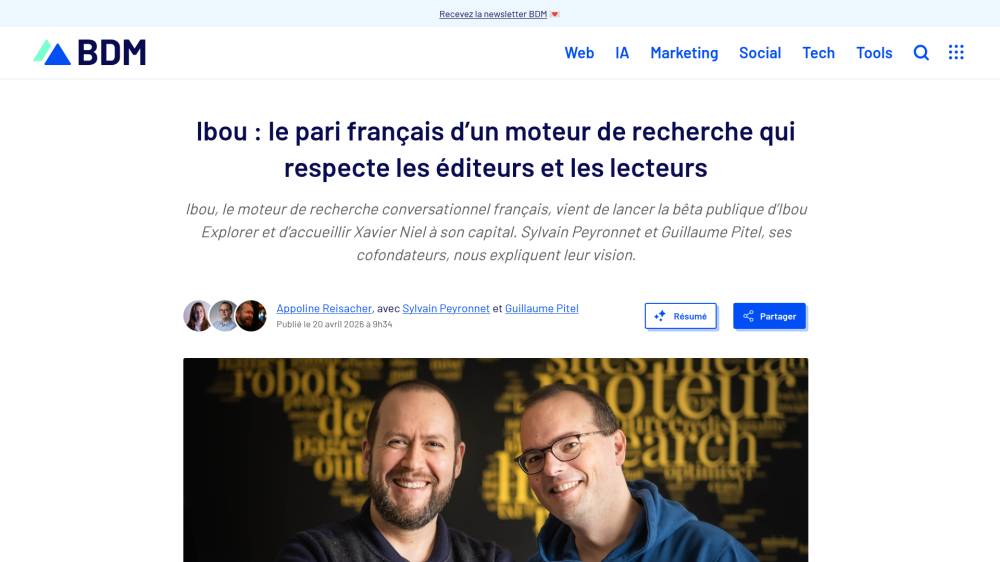 Ibou ouvre sa bêta publique ! sur Blogdumoderateur.com