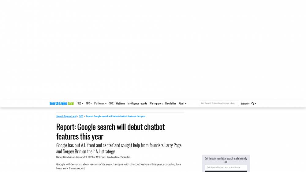 Google se met au ChatBot sur SearchEngineLand.com