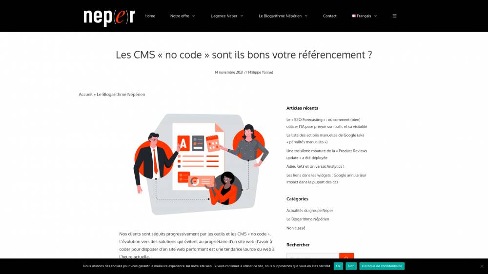 Les outils "nocode" et le référencement sur Neper.fr