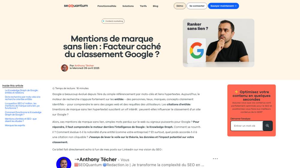 Les mentions sans liens sur Seoquantum.com
