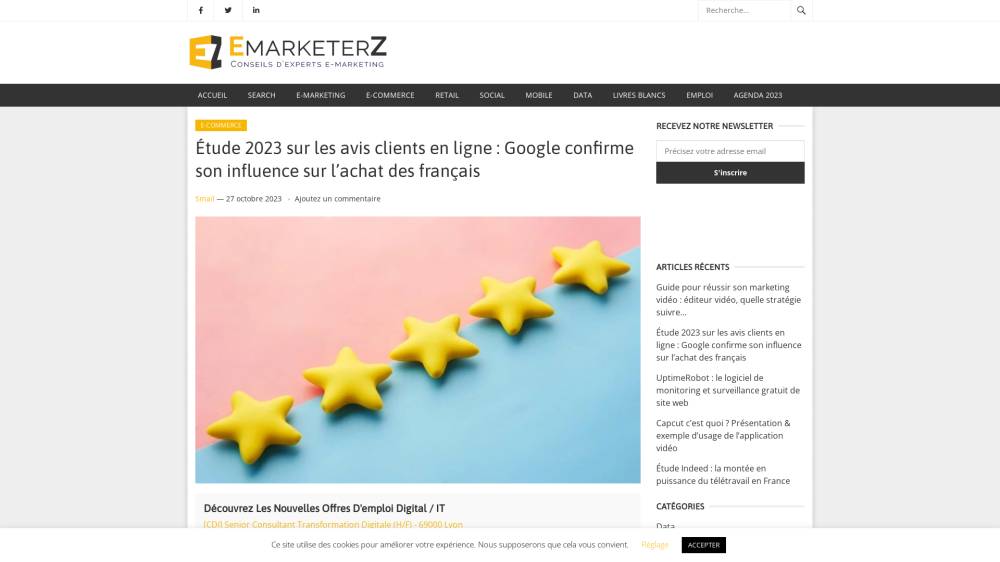 Étude IFOP sur les avis clients sur Emarketerz.fr