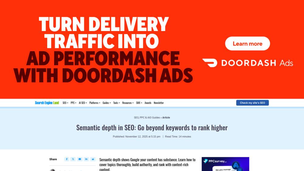 Profondeur sémantique sur Searchengineland.com