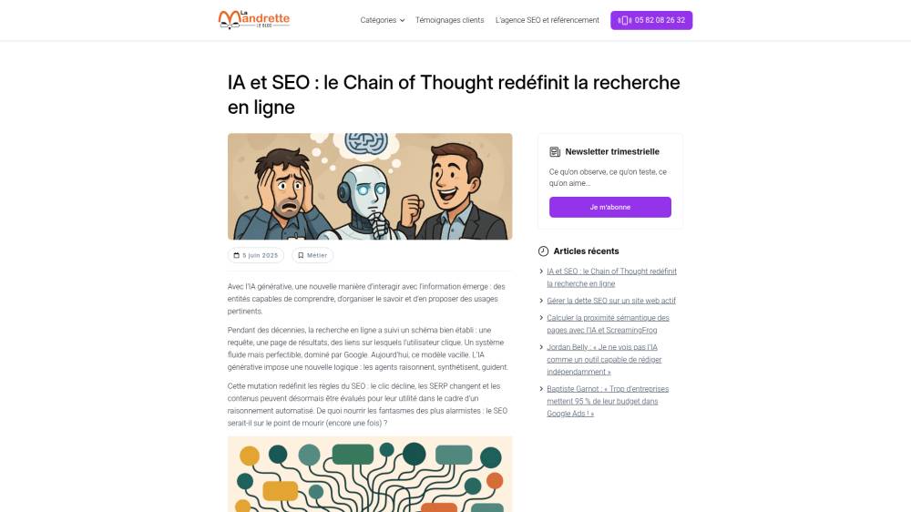 SEO et IA : Chain of Thought sur Lamandrette.com
