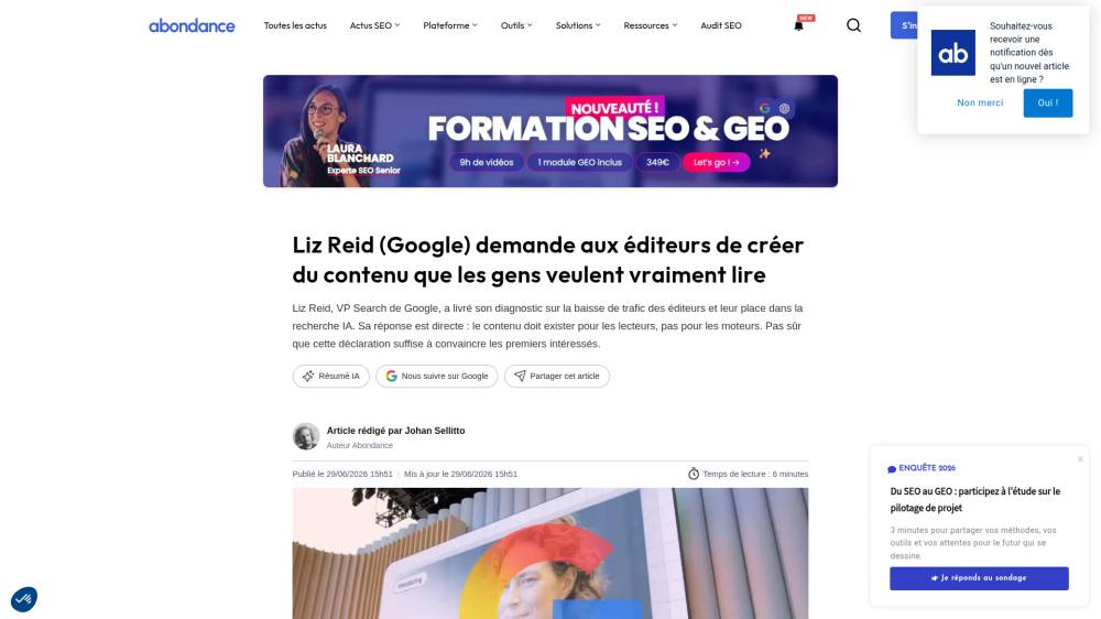 Google rappelle aux éditeurs que le contenu utile reste la base sur Abondance.com