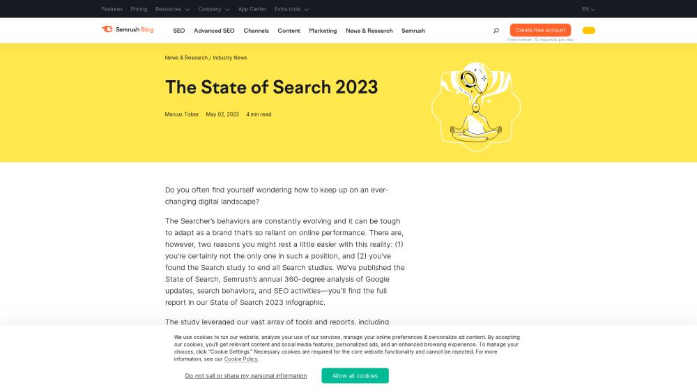 State of Search 2023 sur Semrush.com