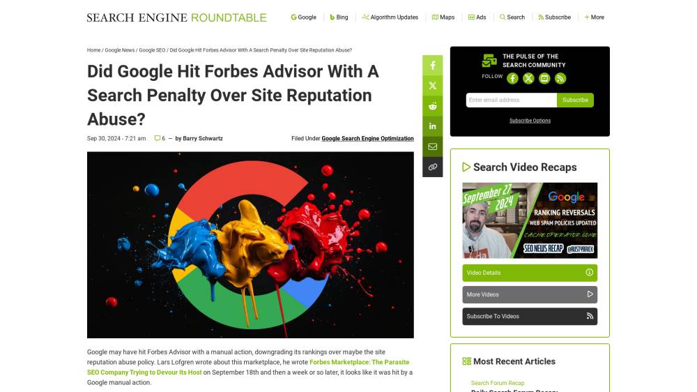 Forbes Advisor, suite et fin ? sur Seroundtable.com