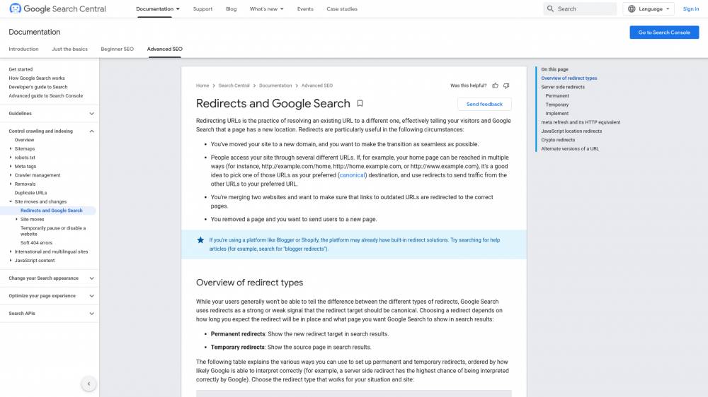 Sur le blog Google Developers, la page qui concerne les redirections a été mise à jour pour expliquer leur impact sur le référencement.(Passez sur la page en anglais). sur developers.google.com