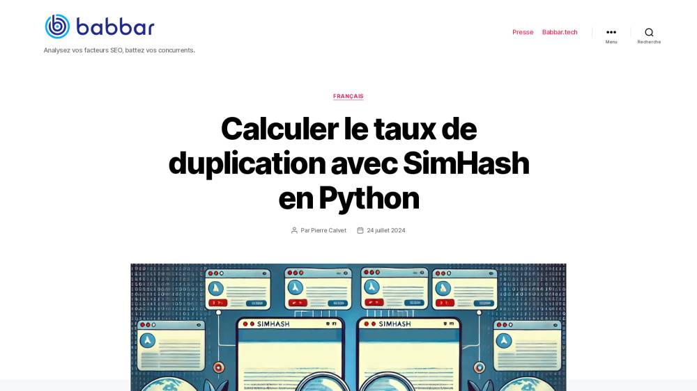 Calculer le taux de duplication avec SimHash en Python sur Blog.babbar.tech