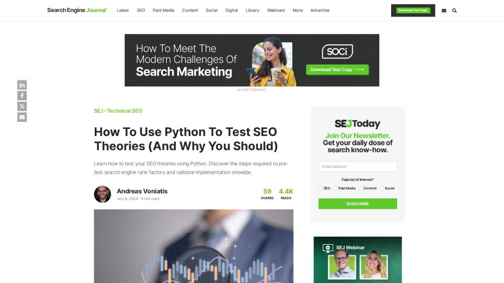 Validez vos hypothèses avec Python sur SearchEngineJournal.com