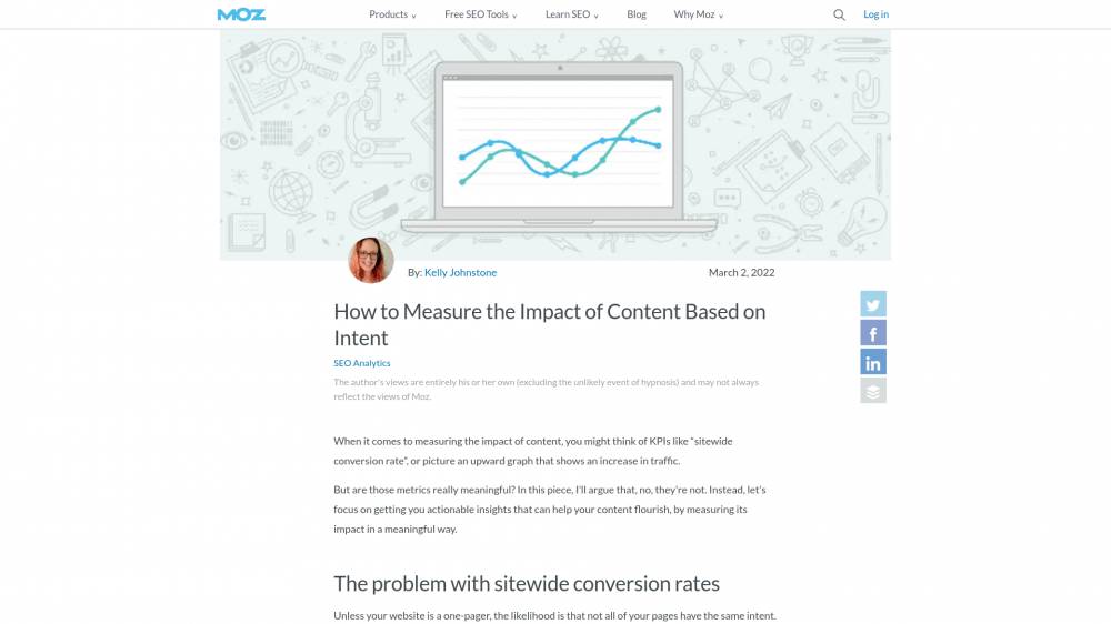 Mesurez l'impact de votre contenu par intention de recherche sur Moz.com