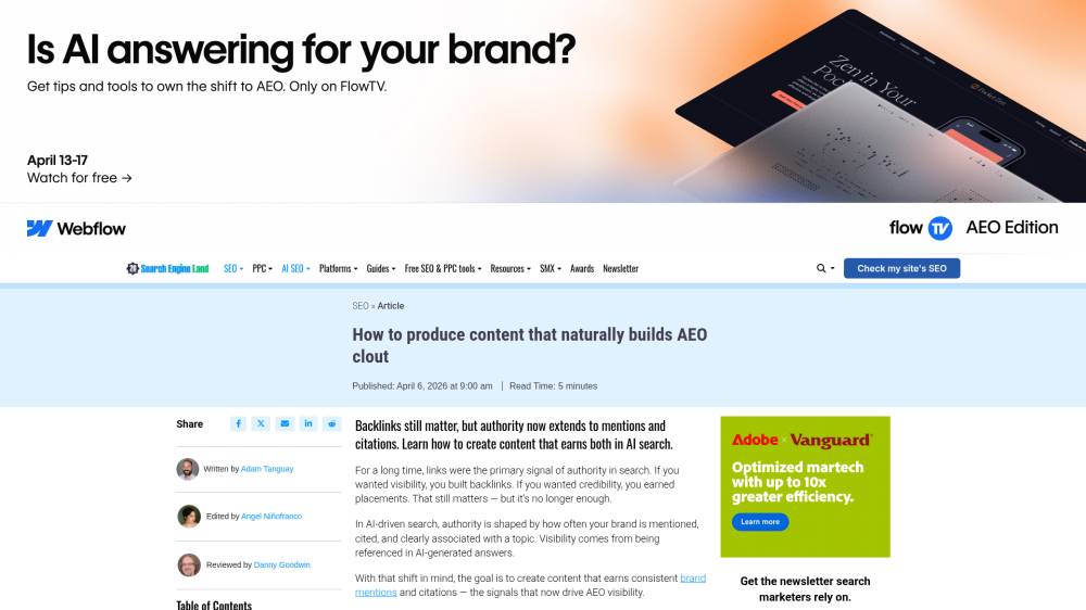 Autorité, mentions et citations : le SEO glisse vers le GEO sur Searchengineland.com