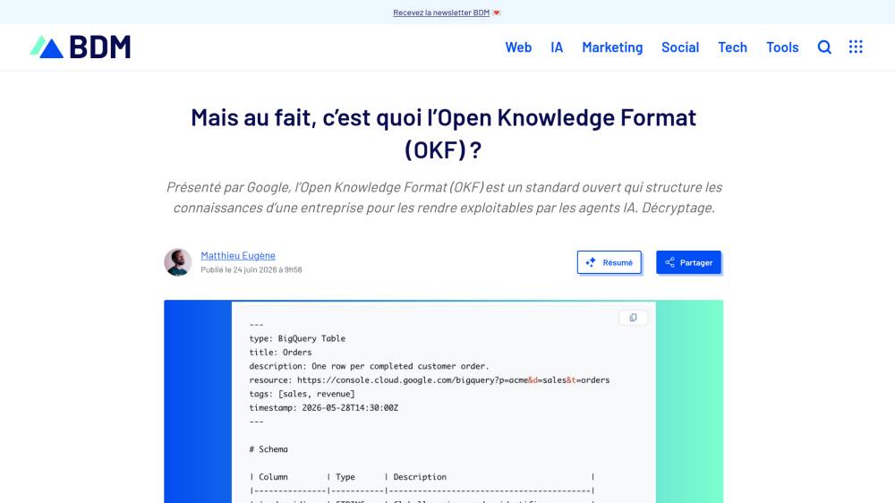 L'Open Knowledge Format commence à s’installer dans les discussions sur Blogdumoderateur.com