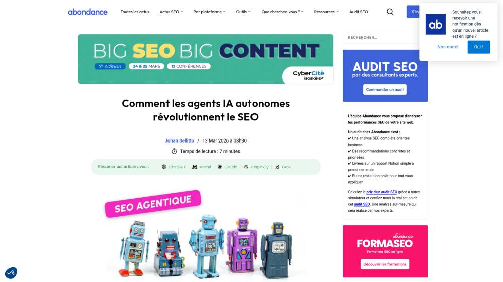 Les agents IA surveillent, diagnostiquent… et exécutent sur Abondance.com