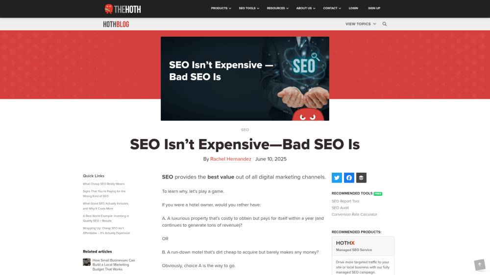 C'est le MAUVAIS seo qui est cher ! sur Thehoth.com