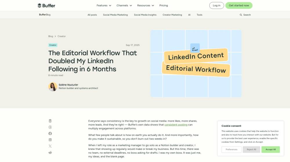 Process pour le contenu éditoral sur Buffer.com