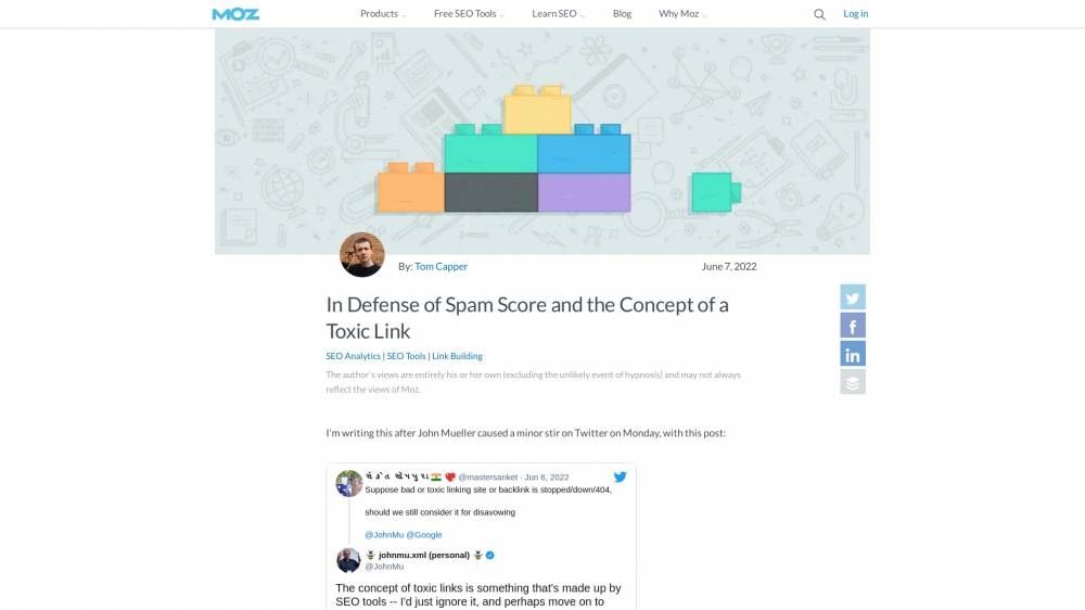 Moz défend son Spam Score sur Moz.com