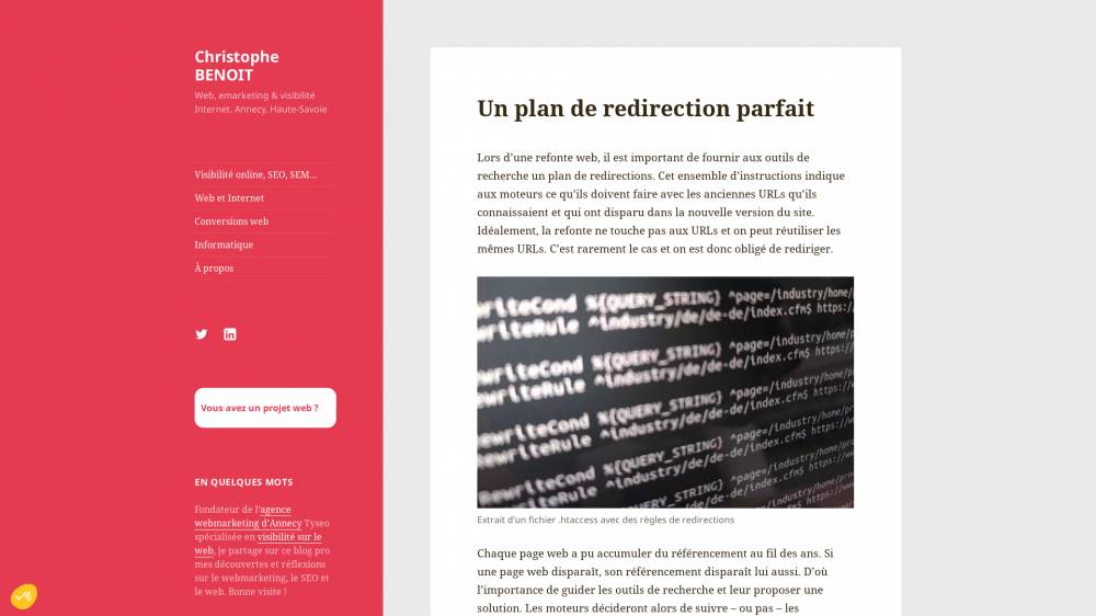 Le plan de redirection parfait sur ChristopheBenoit.com
