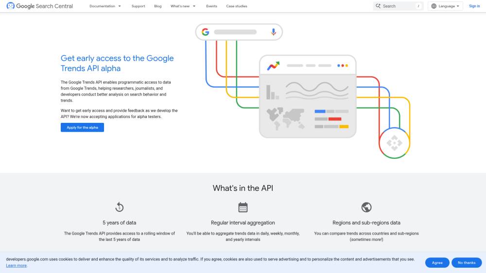 API Google Trends ! sur Developers.google.com