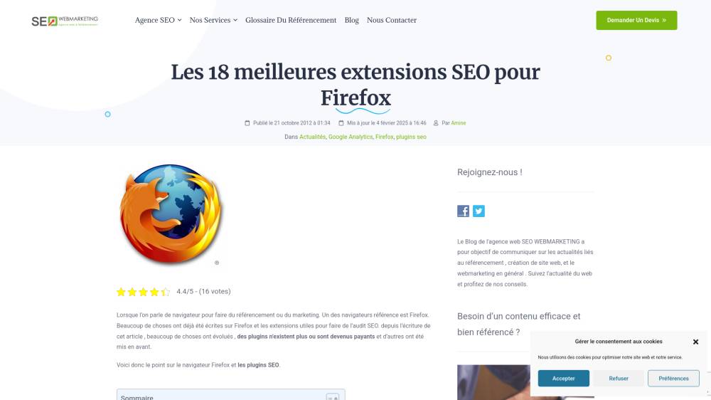 20 extensions SEO pour Firefox sur Webmarketing-seo.fr