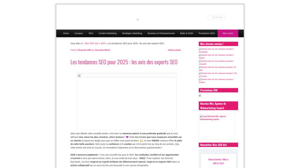 Tendances SEO pour 2025 sur Miss-seo-girl.com