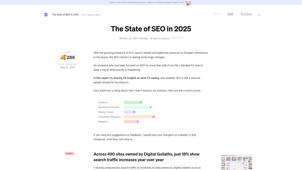 L'état du SEO en 2025 sur Detailed.com