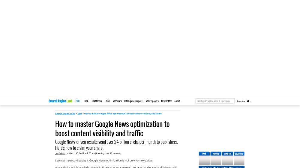 Optimiser pour Google News sur SearchEngineLand.com