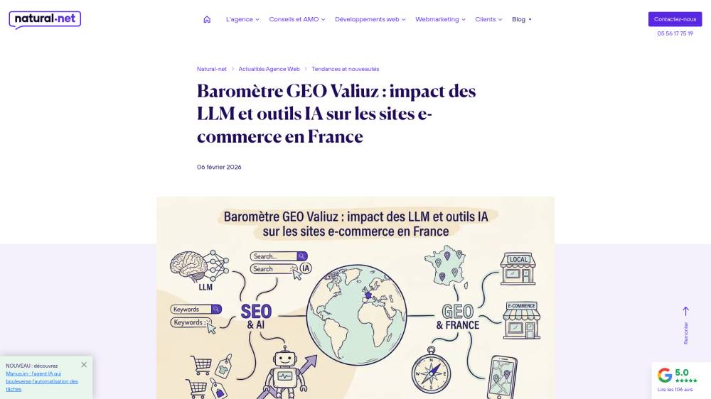 Un baromètre GEO sur l’impact des LLM en e‑commerce sur Natural-net.fr