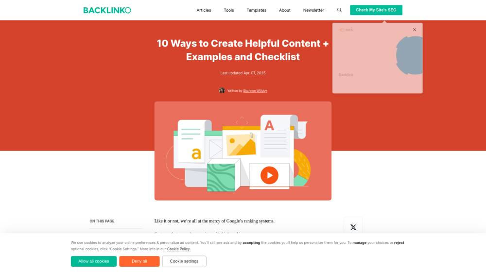 Écrire du "helpful content" sur Backlinko.com